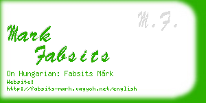 mark fabsits business card